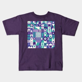 Blue geometric pattern Kids T-Shirt